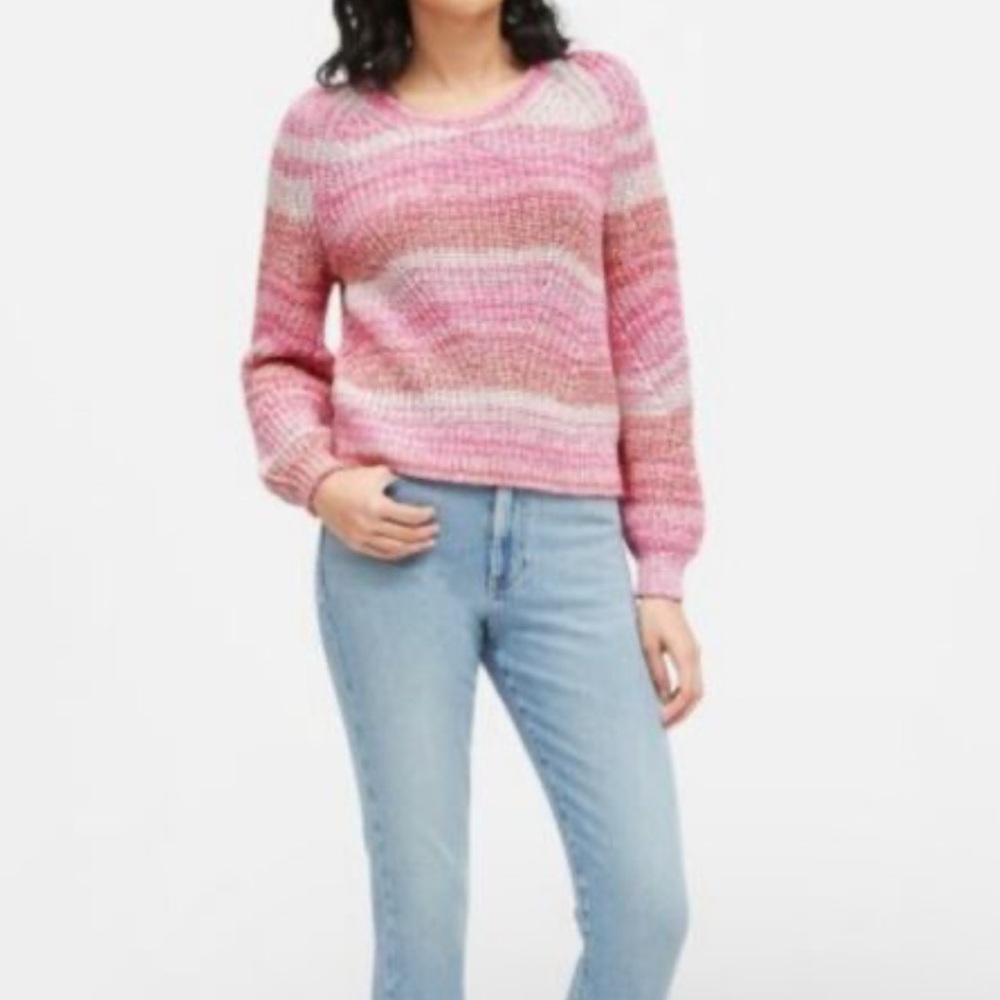 Banana Republic Spacedye Pink Cropped Knit Sweater SZ S